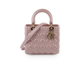 Christian Dior Medium Lambskin Lady Dior Iridescent Pink